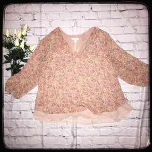 Lauren Conrad Floral Blouse Size Large